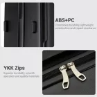 Miss Lulu London KSK2494 - Kono 24-Zoll-Minimalista bőrönd  ABS+PC  TSA-zár és 360°-Drehrollen - fekete