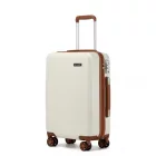 Miss Lulu London KSK2494 - Kono 20-Zoll-bőrönd im minimalistischen Design  Hartschale  ABS+PC, TSA-zár és 360°-Drehrädern - Creme és barna