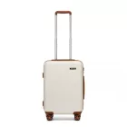 Miss Lulu London KSK2494 - Kono 20-Zoll-bőrönd im minimalistischen Design  Hartschale  ABS+PC, TSA-zár és 360°-Drehrädern - Creme és barna