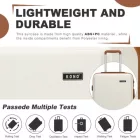 Miss Lulu London KSK2494 - Kono 20-Zoll-bőrönd im minimalistischen Design  Hartschale  ABS+PC, TSA-zár és 360°-Drehrädern - Creme és barna