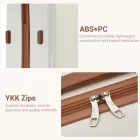 Miss Lulu London KSK2494 - Kono 20-Zoll-bőrönd im minimalistischen Design  Hartschale  ABS+PC, TSA-zár és 360°-Drehrädern - Creme és barna