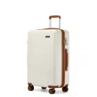 Miss Lulu London KSK2494 - Kono 24-Zoll-Minimalista bőrönd  ABS+PC  TSA-zár és 360°-Drehrollen - Creme és barna