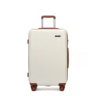 Miss Lulu London KSK2494 - Kono 24-Zoll-Minimalista bőrönd  ABS+PC  TSA-zár és 360°-Drehrollen - Creme és barna