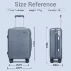 Miss Lulu London KSK2494 - Kono 20-Zoll-bőrönd im minimalistischen Design  Hartschale  ABS+PC, TSA-zár és 360°-Drehrädern - kék