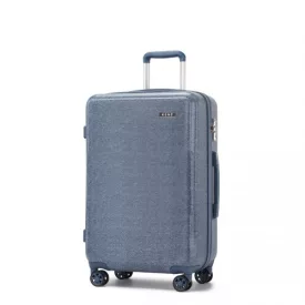   Miss Lulu London KSK2494 - Kono 24-Zoll-Minimalista bőrönd  ABS+PC  TSA-zár és 360°-Drehrollen - kék