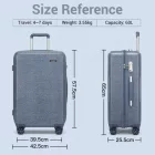 Miss Lulu London KSK2494 - Kono 24-Zoll-Minimalista bőrönd  ABS+PC  TSA-zár és 360°-Drehrollen - kék