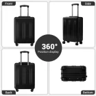 Miss Lulu London KSK2583 - Kono prémium ABS+PC 20 Zoll keményfalú-kézipoggyász  TSA-zár és leisen 360° Spinner-Rollen - fekete