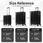 Miss Lulu London KSK2583 - Kono prémium ABS+PC 20 Zoll keményfalú-kézipoggyász  TSA-zár és leisen 360° Spinner-Rollen - fekete