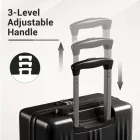 Miss Lulu London KSK2583 - Kono prémium ABS+PC 20 Zoll keményfalú-kézipoggyász  TSA-zár és leisen 360° Spinner-Rollen - fekete