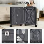 Miss Lulu London KSK2583 - Kono prémium ABS+PC 20 Zoll keményfalú-kézipoggyász  TSA-zár és leisen 360° Spinner-Rollen - fekete