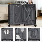 Miss Lulu London KSK2583 - Kono prémium ABS+PC 28 Zoll keményfalú-utazótáska  Langstreckenreisen  TSA-zár - fekete
