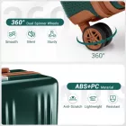 Miss Lulu London KSK2583 - Kono prémium ABS+PC 20 Zoll keményfalú-kézipoggyász  TSA-zár és leisen 360° Spinner-Rollen - zöld és barna