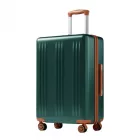 Miss Lulu London KSK2583 - Kono prémium ABS+PC 24 Zoll keményfalú-Mittelstück-bőrönd  TSA-zár és 360° leisen Spinner-Rädern - zöld és barna