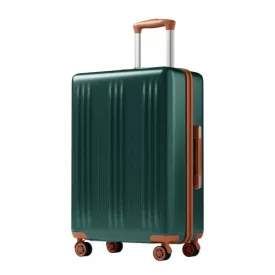  Miss Lulu London KSK2583 - Kono prémium ABS+PC 24 Zoll keményfalú-Mittelstück-bőrönd  TSA-zár és 360° leisen Spinner-Rädern - zöld és barna