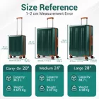 Miss Lulu London KSK2583 - Kono prémium ABS+PC 24 Zoll keményfalú-Mittelstück-bőrönd  TSA-zár és 360° leisen Spinner-Rädern - zöld és barna