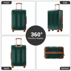 Miss Lulu London KSK2583 - Kono prémium ABS+PC 28 Zoll keményfalú-utazótáska  Langstreckenreisen  TSA-zár - zöld és barna