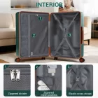 Miss Lulu London KSK2583 - Kono prémium ABS+PC 28 Zoll keményfalú-utazótáska  Langstreckenreisen  TSA-zár - zöld és barna