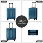 Miss Lulu London KSK2583 - Kono prémium ABS+PC 20 Zoll keményfalú-kézipoggyász  TSA-zár és leisen 360° Spinner-Rollen - Marineblau