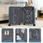 Miss Lulu London KSK2583 - Kono prémium ABS+PC 20 Zoll keményfalú-kézipoggyász  TSA-zár és leisen 360° Spinner-Rollen - Marineblau