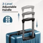 Miss Lulu London KSK2583 - Kono prémium ABS+PC 24 Zoll keményfalú-Mittelstück-bőrönd  TSA-zár és 360° leisen Spinner-Rädern - Marineblau