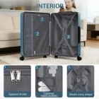 Miss Lulu London KSK2583 - Kono prémium ABS+PC 24 Zoll keményfalú-Mittelstück-bőrönd  TSA-zár és 360° leisen Spinner-Rädern - Marineblau