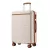 Miss Lulu London KSK2584 - Kono Kratzerresistente 28-Zoll Hartschalenreisetasche  horizontalem Streifendesign, braunen Akzenten és Spinner-Rädern - Creme és barna
