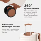 Miss Lulu London KSK2584 - Kono Kratzerresistente 28-Zoll Hartschalenreisetasche  horizontalem Streifendesign, braunen Akzenten és Spinner-Rädern - Creme és barna