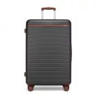 Miss Lulu London KSK2584 - Kono Kratzerresistente 28-Zoll Hartschalenreisetasche  horizontalem Streifendesign, braunen Akzenten és Spinner-Rädern - szürke és barna