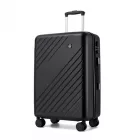 Miss Lulu London KSK2585 - Kono ABS+PC keményfalú 3‑Teile‑Koffersatz (20/24/28 Zoll)  Diagonalstreifen, leisen Rädern & komplettes Reise‑szett - fekete