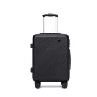 Miss Lulu London KSK2585 - Kono 20 Zoll ABS+PC keményfalú Handgepäckkoffer, Leichter bőrönd  Diagonalstreifen, Lautlosen Spinnerrädern és Organisiertem Innenraum - fekete