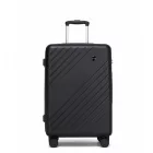 Miss Lulu London KSK2585 - Kono 24 Zoll középső ABS+PC keményfalú Reisegepäckkoffer, Moderner bőrönd  Diagonalstreifen, lautlosen Spinnerrädern és Zahlenschloss - fekete