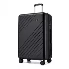 Miss Lulu London KSK2585 - Kono 28 Zoll nagy ABS+PC keményfalú Aufgabegepäck-bőrönd, geräumiger bőrönd  Diagonalstreifen, leisen Rädern és Zahlenschloss - fekete
