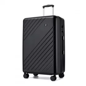  Miss Lulu London KSK2585 - Kono 28 Zoll nagy ABS+PC keményfalú Aufgabegepäck-bőrönd, geräumiger bőrönd  Diagonalstreifen, leisen Rädern és Zahlenschloss - fekete