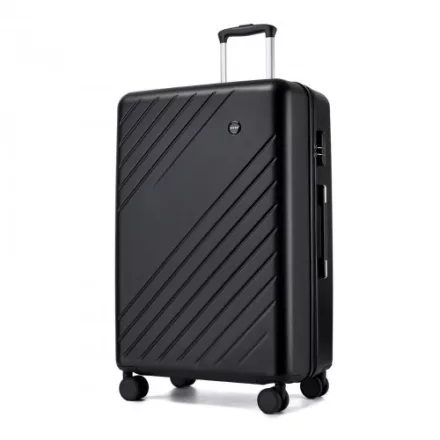 Miss Lulu London KSK2585 - Kono 28 Zoll nagy ABS+PC keményfalú Aufgabegepäck-bőrönd, geräumiger bőrönd  Diagonalstreifen, leisen Rädern és Zahlenschloss - fekete