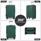 Miss Lulu London KSK2585 - Kono ABS+PC keményfalú 3‑Teile‑Koffersatz (20/24/28 Zoll)  Diagonalstreifen, leisen Rädern & komplettes Reise‑szett - zöld