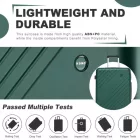 Miss Lulu London KSK2585 - Kono 20 Zoll ABS+PC keményfalú Handgepäckkoffer, Leichter bőrönd  Diagonalstreifen, Lautlosen Spinnerrädern és Organisiertem Innenraum - zöld