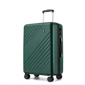   Miss Lulu London KSK2585 - Kono 24 Zoll középső ABS+PC keményfalú Reisegepäckkoffer, Moderner bőrönd  Diagonalstreifen, lautlosen Spinnerrädern és Zahlenschloss - zöld