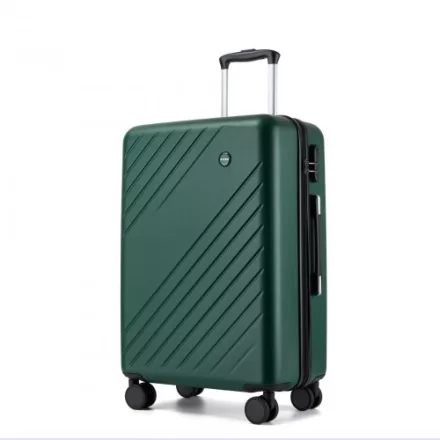 Miss Lulu London KSK2585 - Kono 24 Zoll középső ABS+PC keményfalú Reisegepäckkoffer, Moderner bőrönd  Diagonalstreifen, lautlosen Spinnerrädern és Zahlenschloss - zöld