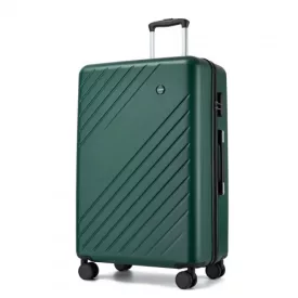   Miss Lulu London KSK2585 - Kono 28 Zoll nagy ABS+PC keményfalú Aufgabegepäck-bőrönd, geräumiger bőrönd  Diagonalstreifen, leisen Rädern és Zahlenschloss - zöld