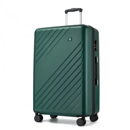 Miss Lulu London KSK2585 - Kono 28 Zoll nagy ABS+PC keményfalú Aufgabegepäck-bőrönd, geräumiger bőrönd  Diagonalstreifen, leisen Rädern és Zahlenschloss - zöld