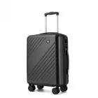 Miss Lulu London KSK2585 - Kono 20 Zoll ABS+PC keményfalú Handgepäckkoffer, Leichter bőrönd  Diagonalstreifen, Lautlosen Spinnerrädern és Organisiertem Innenraum - szürke
