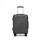 Miss Lulu London KSK2585 - Kono 20 Zoll ABS+PC keményfalú Handgepäckkoffer, Leichter bőrönd  Diagonalstreifen, Lautlosen Spinnerrädern és Organisiertem Innenraum - szürke