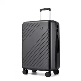   Miss Lulu London KSK2585 - Kono 24 Zoll középső ABS+PC keményfalú Reisegepäckkoffer, Moderner bőrönd  Diagonalstreifen, lautlosen Spinnerrädern és Zahlenschloss - szürke