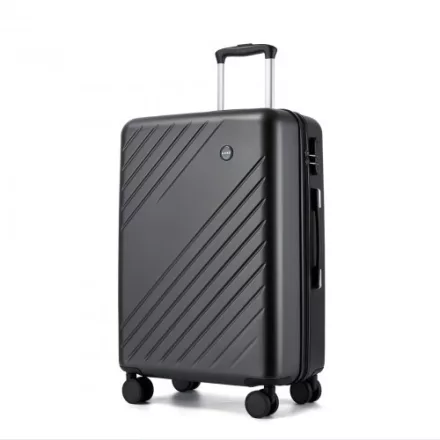 Miss Lulu London KSK2585 - Kono 24 Zoll középső ABS+PC keményfalú Reisegepäckkoffer, Moderner bőrönd  Diagonalstreifen, lautlosen Spinnerrädern és Zahlenschloss - szürke
