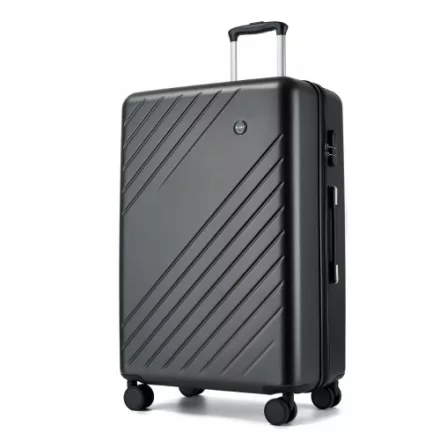Miss Lulu London KSK2585 - Kono 28 Zoll nagy ABS+PC keményfalú Aufgabegepäck-bőrönd, geräumiger bőrönd  Diagonalstreifen, leisen Rädern és Zahlenschloss - szürke