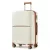 Miss Lulu London KSK2591 - Kono 24-Zoll-PP-Modern-karcolásálló Mittelkoffer  TSA-zár & stilvollen Braunakzenten - Creme és barna