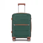 Miss Lulu London KSK2591 - Kono 20-Zoll-PP-Modern-karcolásálló Kabinengepäck  TSA-zár & stilvollen Braunakzenten - zöld és barna