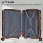 Miss Lulu London KSK2592 - Kono ABS+PC-Bordgepäckkoffer 20 Zoll  Streifendesign és Farbblockdetails,  geräuschlosen Spinnerrädern - fekete és barna