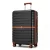 Miss Lulu London KSK2592 - Kono Groß checked bőrönd utazótáska  ABS+PC  28 Zoll, Streifendesign és Farbblockdetails  längere Reisen - fekete és barna