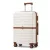 Miss Lulu London KSK2592 - Kono ABS+PC-Mittelkoffer 24 Zoll  Streifendesign és Farbblockdetails,  geräuschlosen Spinnerrädern - Creme és barna